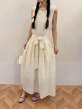Tao‘s- Elegant Sleeveless Tie-Waist Midi Dress