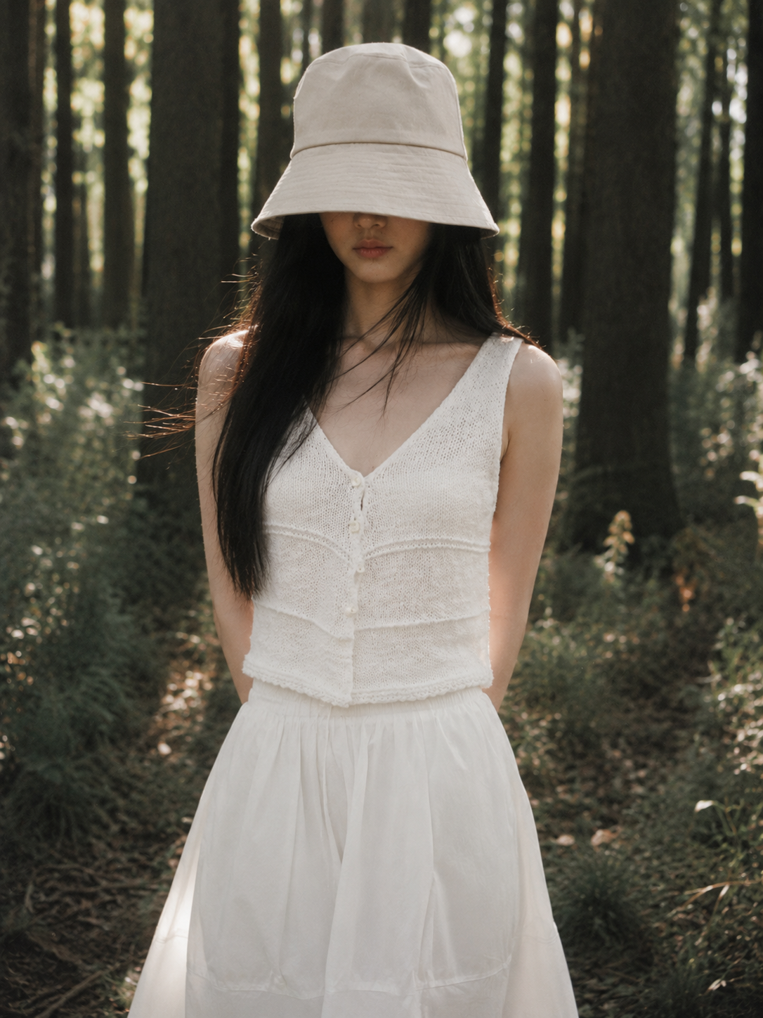 Tao‘s Soft Knit Button-Front Tank in Ivory
